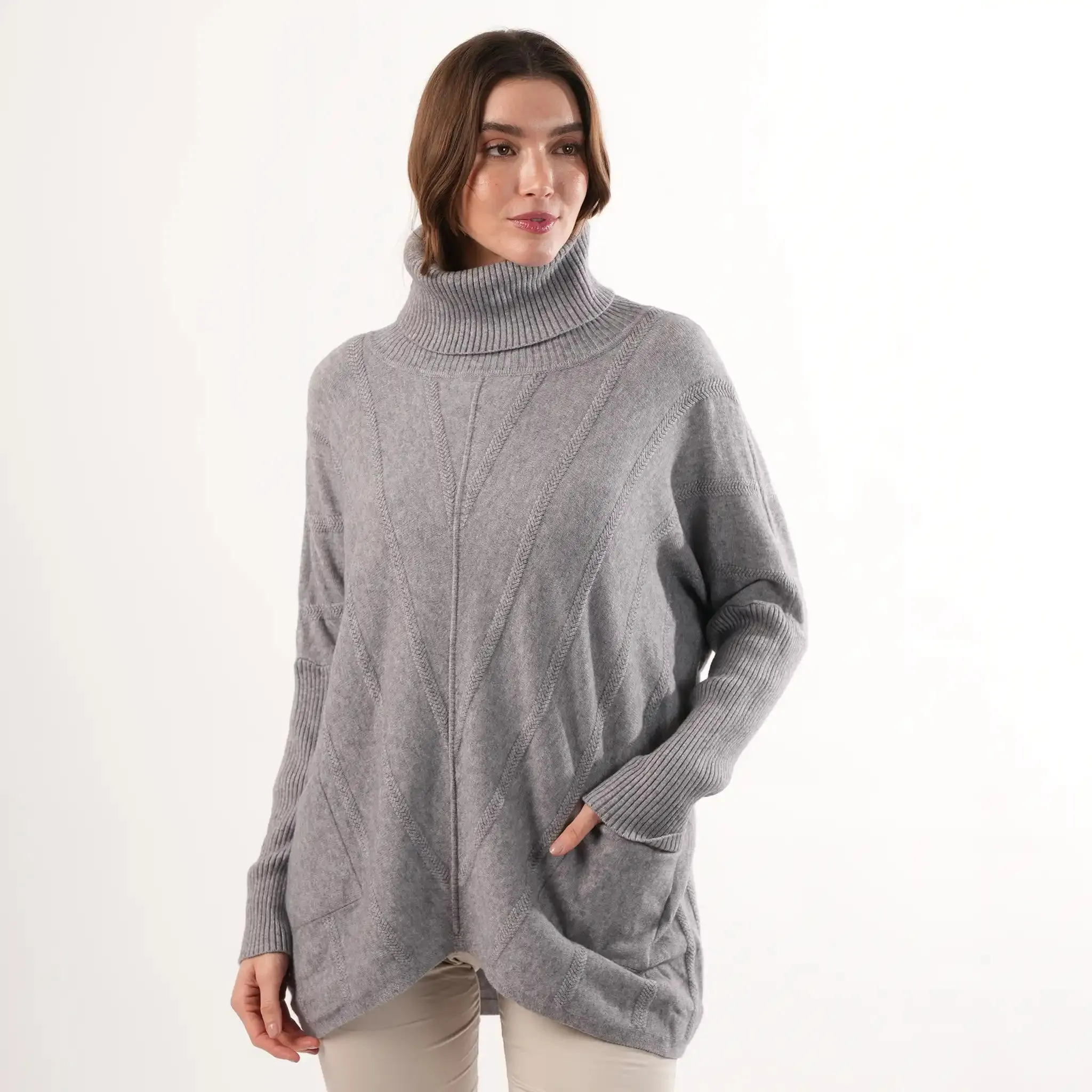 Cable Knit Grey Jumper sold by Welligogs product image thumbnail 3