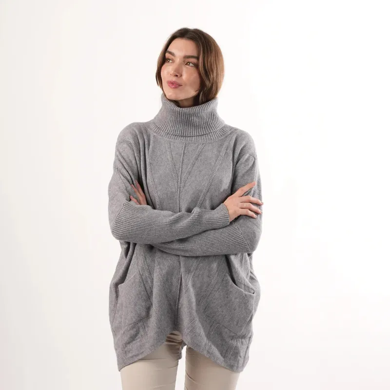 Cable Knit Grey Jumper made by Welligogs