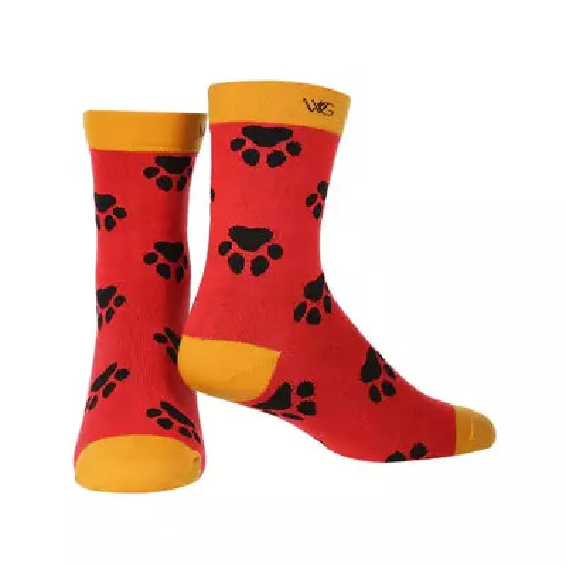 Men's Bamboo Paw Print Socks made by Welligogs