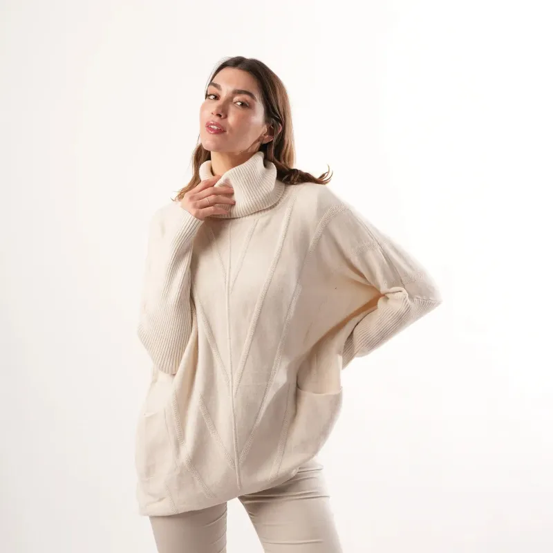 Cable Knit Oat Jumper made by Welligogs