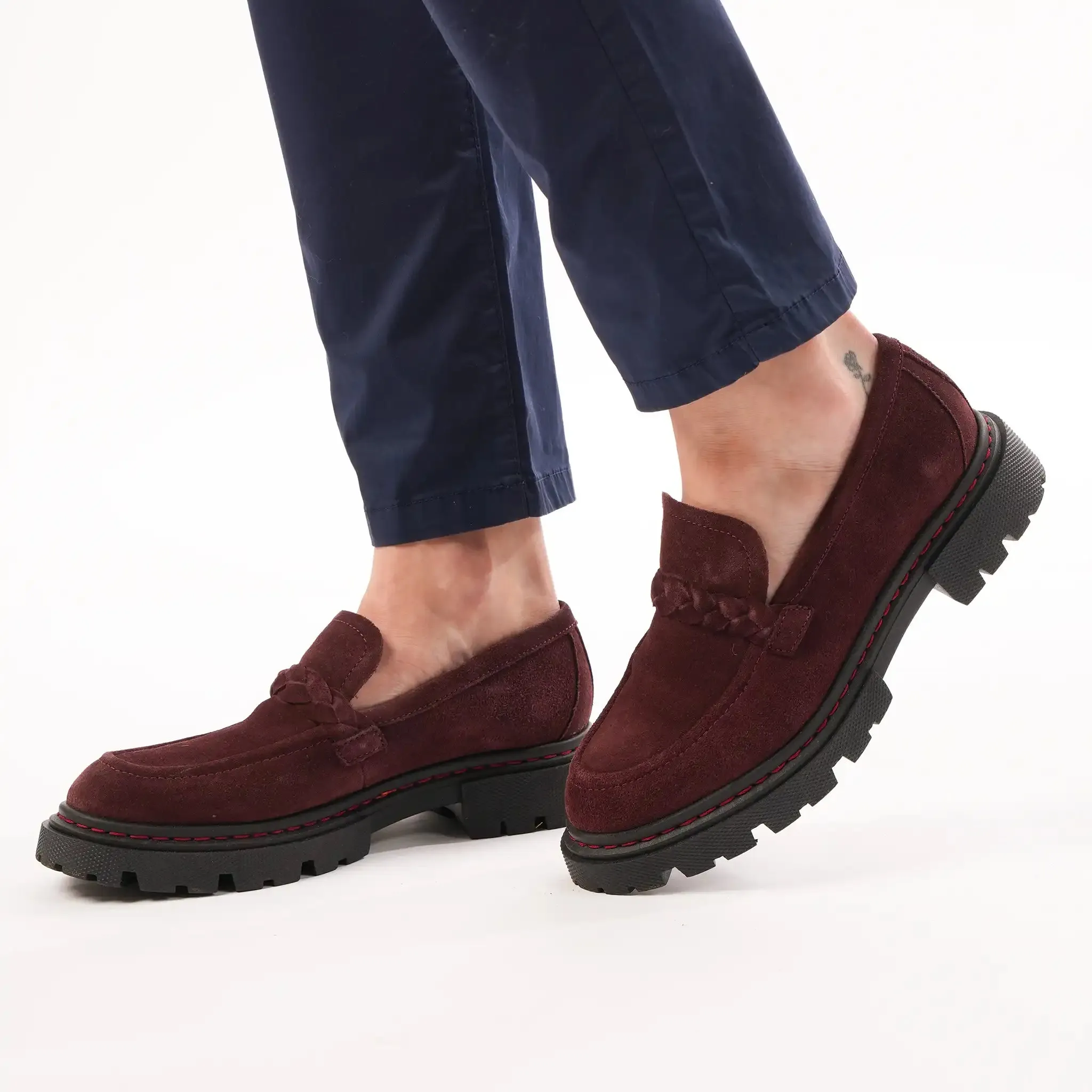 Hackney Mahogany Suede Loafers sold by Welligogs