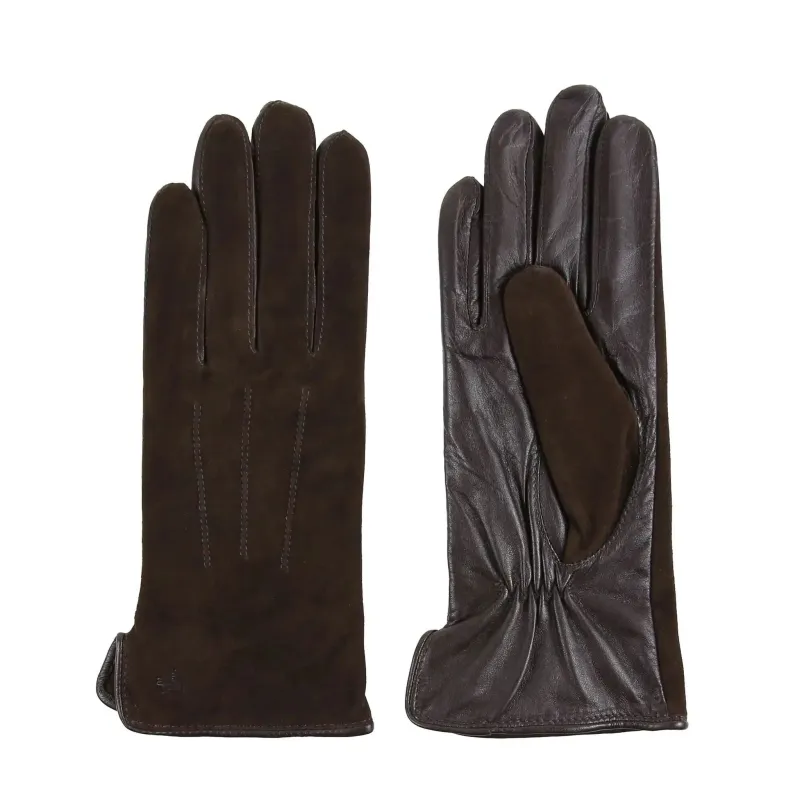 Leather & Suede Chocolate Driving Gloves made by Welligogs
