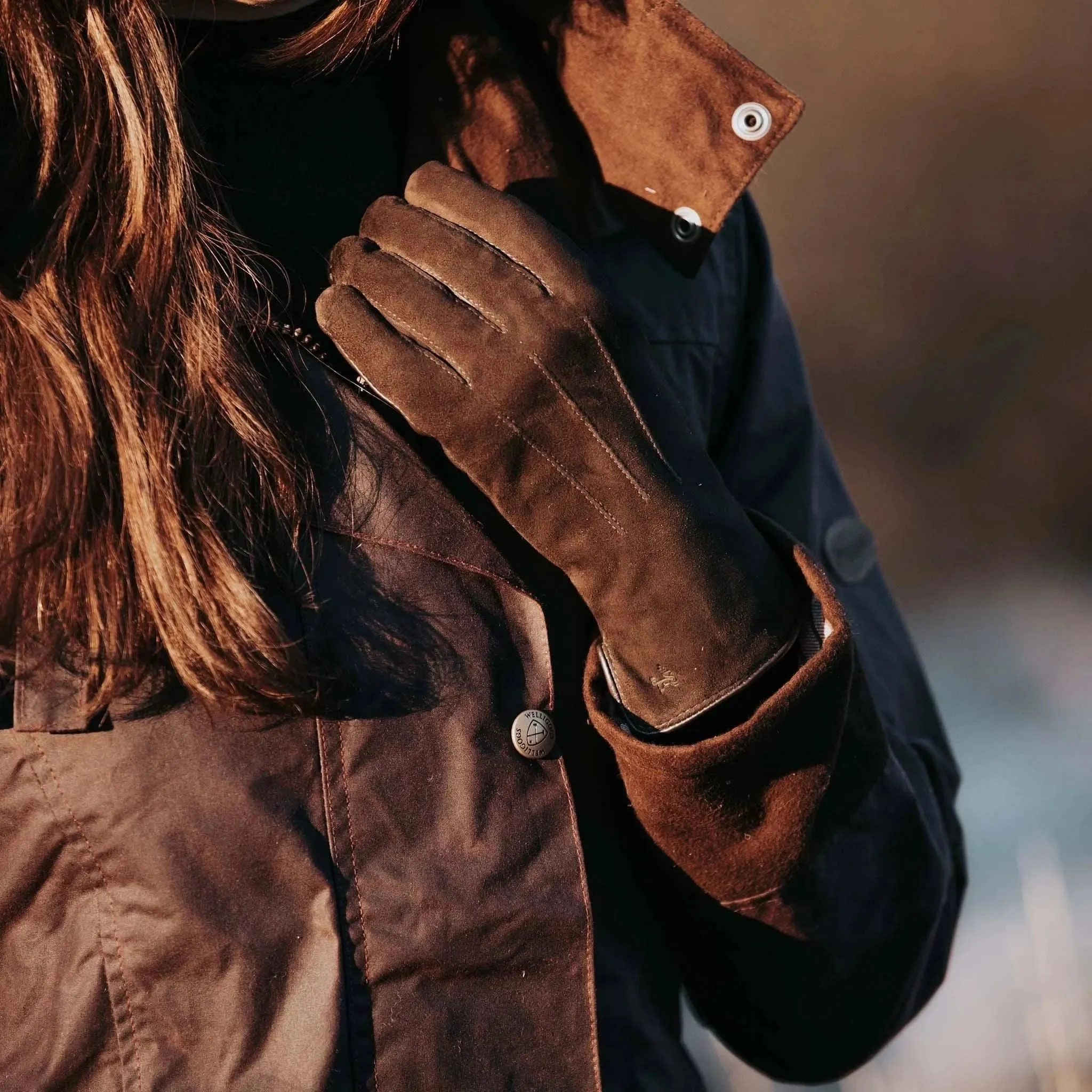 Leather & Suede Chocolate Driving Gloves sold by Welligogs product image thumbnail 3