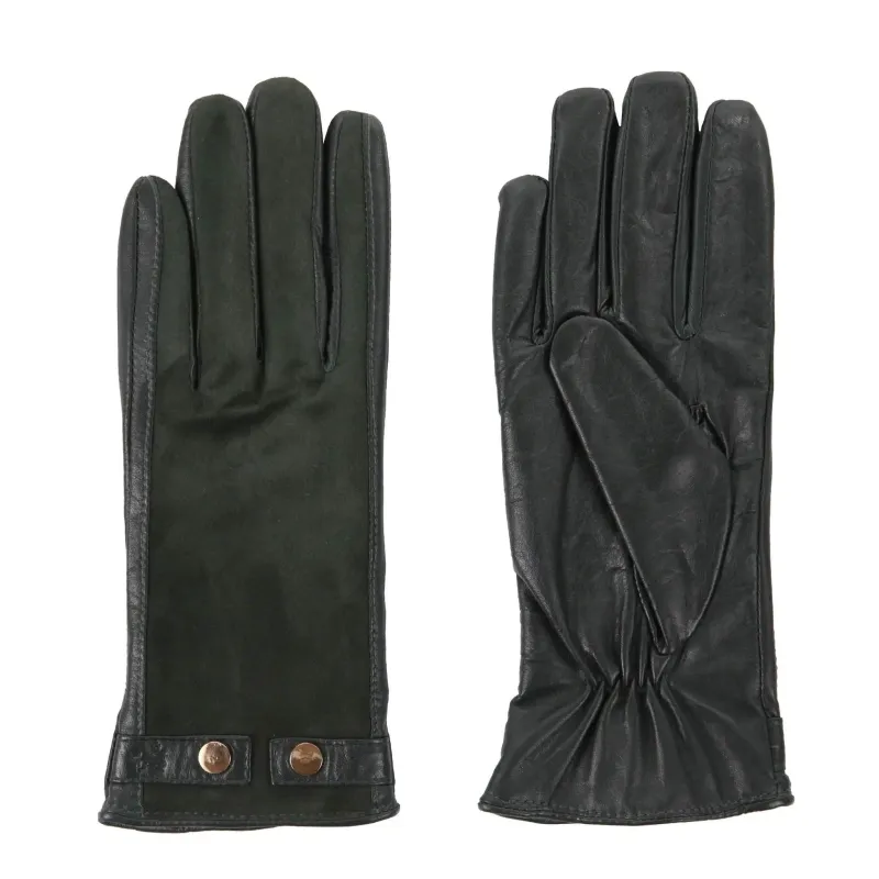 Leather & Suede Racing Green Gloves made by Welligogs