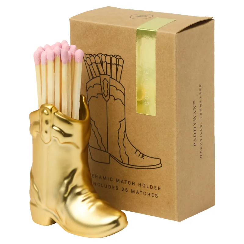 Metallic Finish Vintage Boot Boxed Matches Set Of 25 sold by Coes