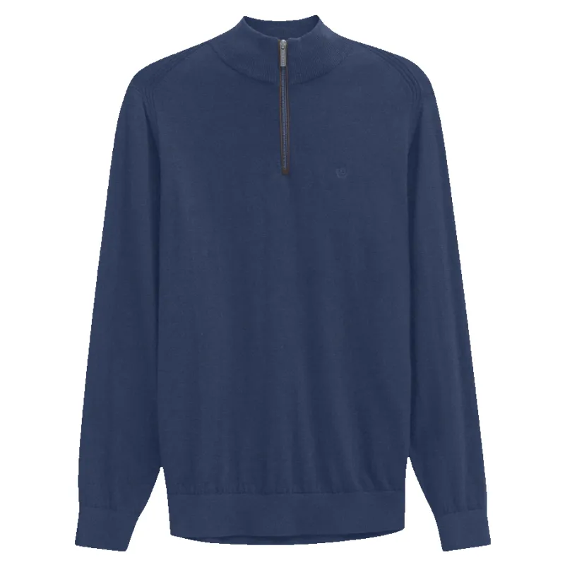 Bugatti 1/4 Zip Jumper With Trim made by Coes