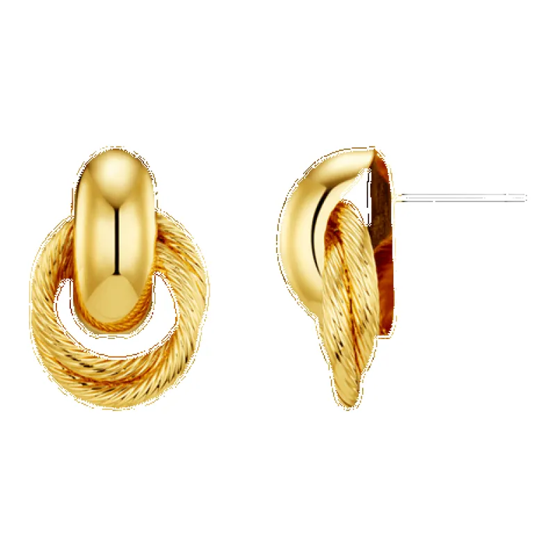 Orelia Jewellery Mini Textured Interlocking Earrings sold by Coes