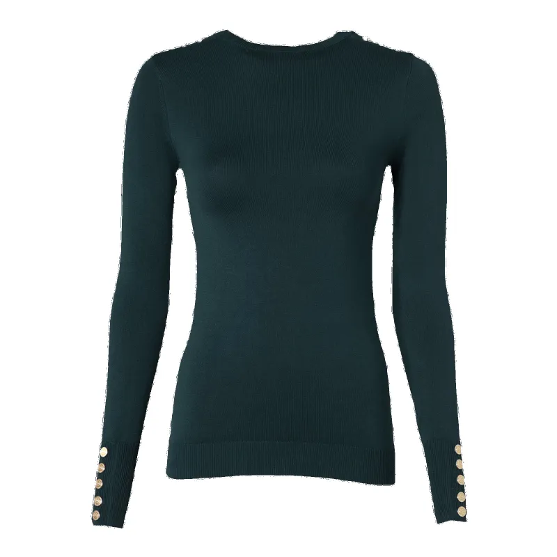 Holland Cooper Buttoned Knit Crew Neck made by Holland Cooper