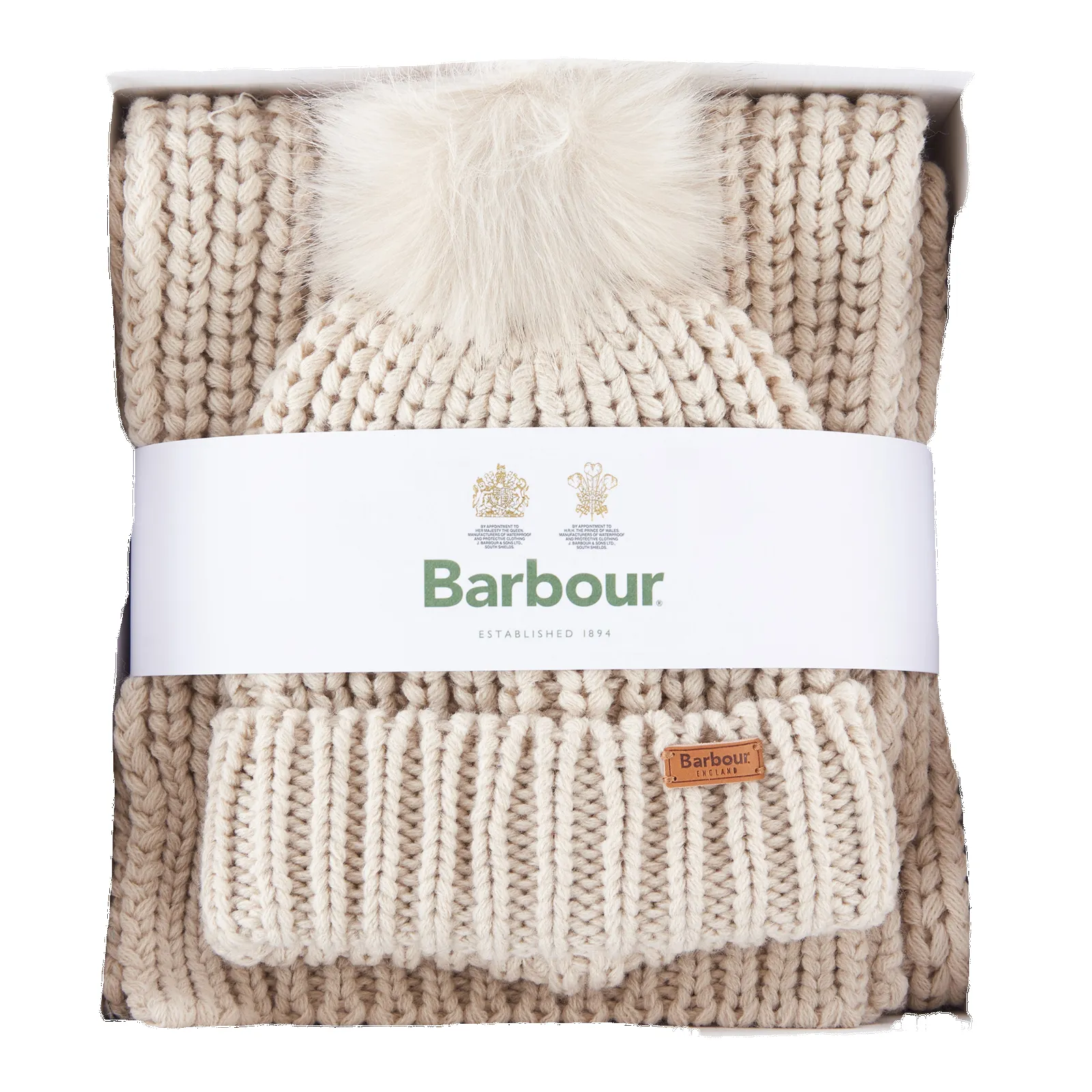 Barbour Saltburn Beanie & Scarf Gift Set sold by Coes