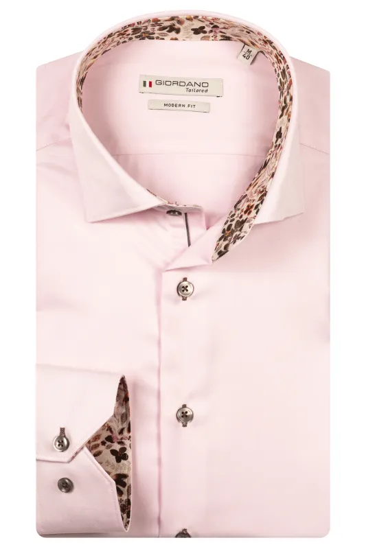 Giordano Long Sleeve Plain Shirt With Floral Trim made by Coes
