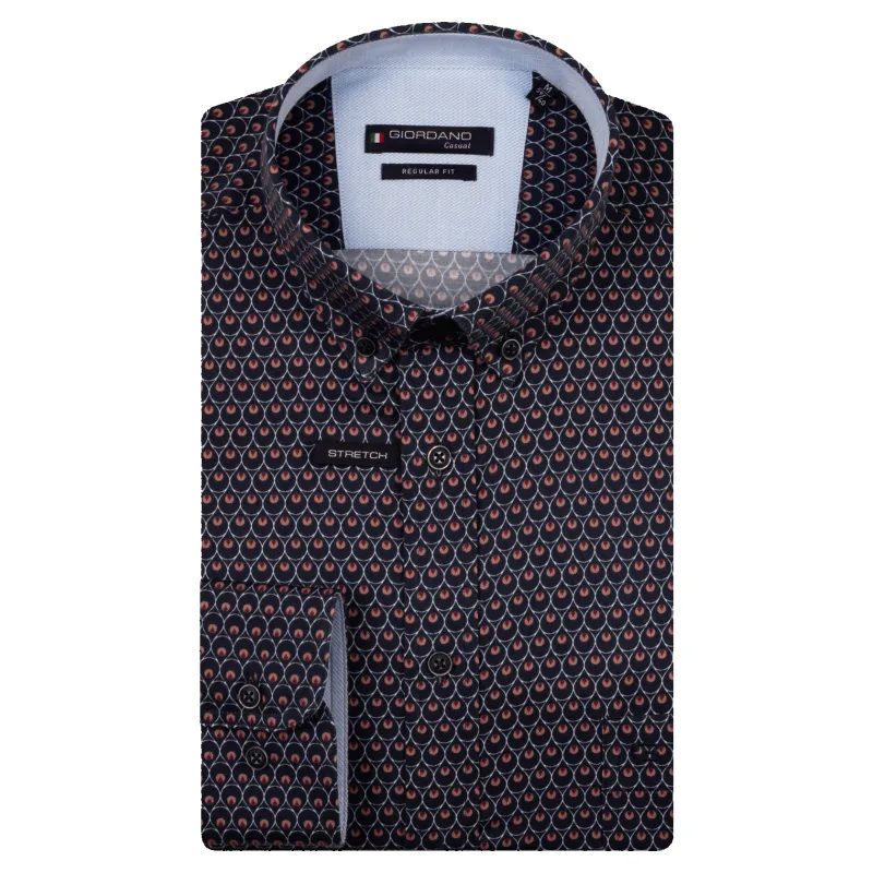 Giordano Long Sleeve Button Down Print Shirt sold by Coes