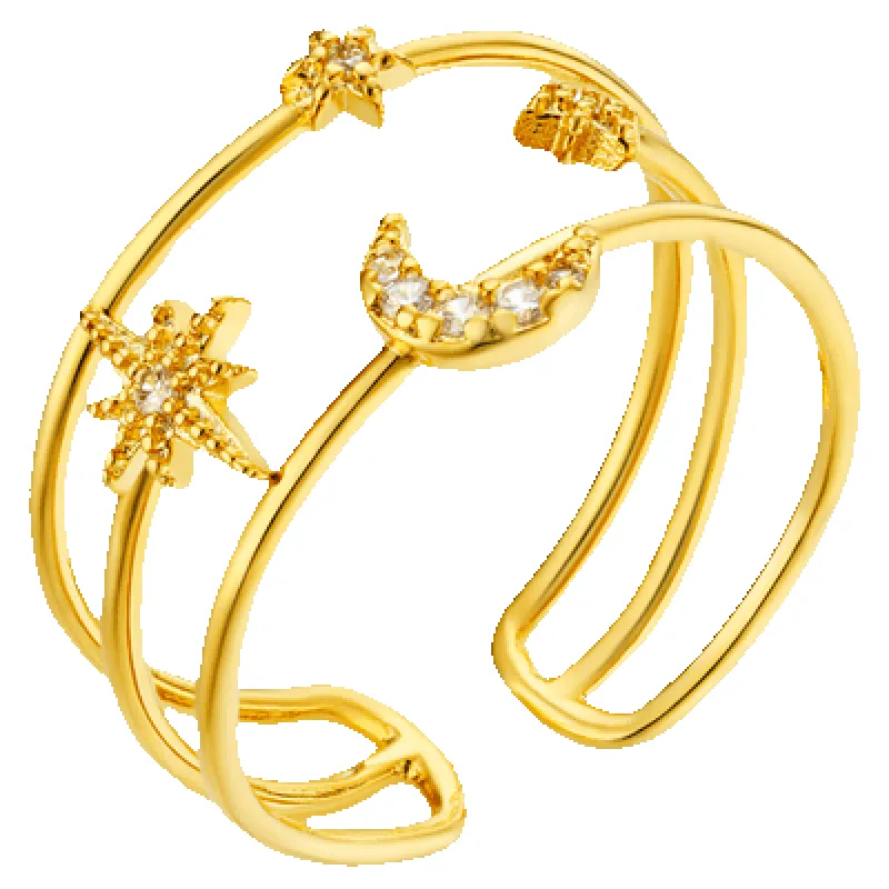 Orelia Jewellery Celestial Open Caged Adjustable Ring sold by Coes