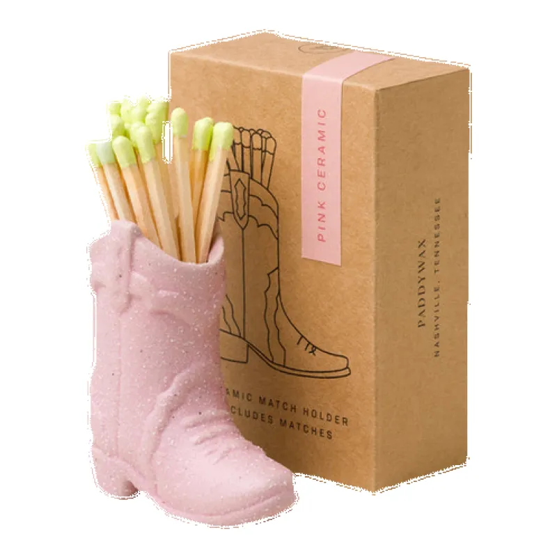 Designworks Ink Nashville Ceramic Cowboy Boot Match Holder sold by Coes