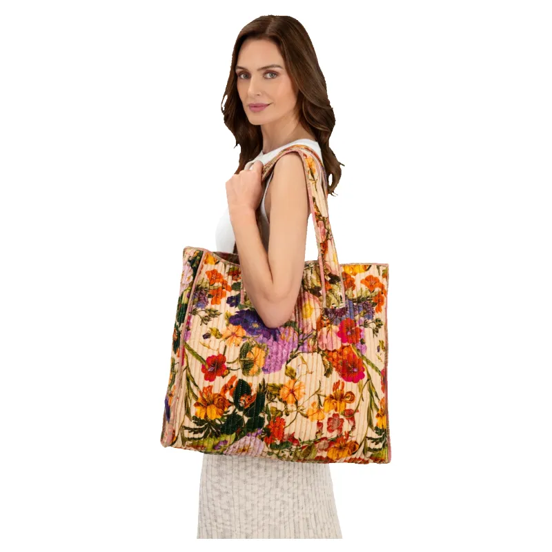 Powder Lux Velvet Quilted Tote sold by Coes