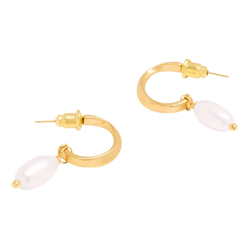 Katie Loxton Pearl Lustre Hoop Earrings sold by Coes