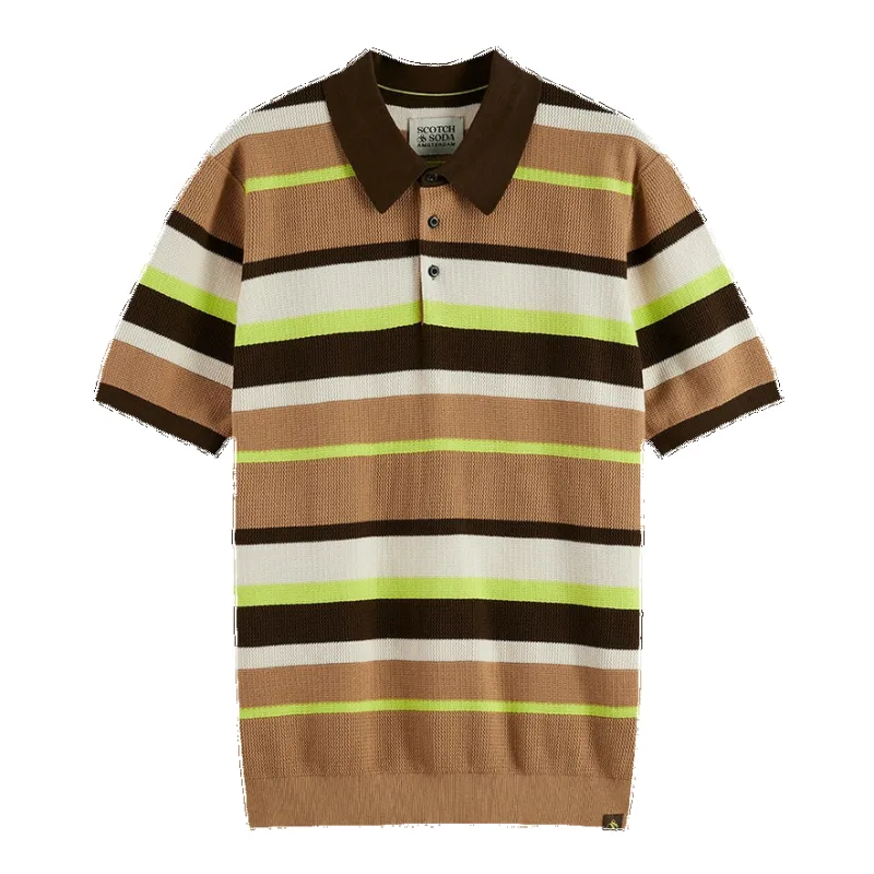 Scotch & Soda Knitted Stripe Polo sold by Coes