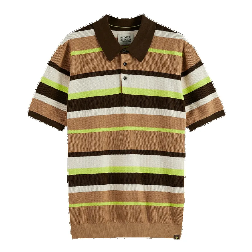 Scotch & Soda Knitted Stripe Polo sold by Coes