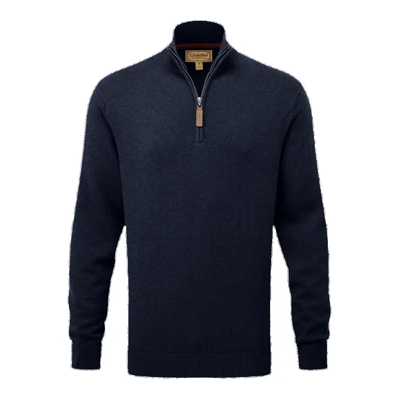 Schoffel Calton Cotton Cashmere 1/4 Zip Jumper made by Coes