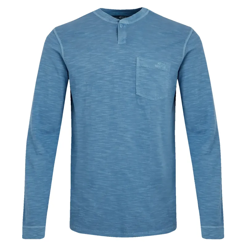 Weird Fish Mackay Garment Dyed Long Sleeve Henley T-Shirt sold by Coes