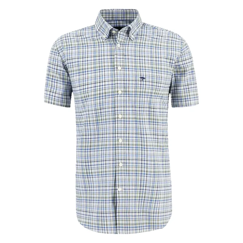 Fynch-Hatton Short Sleeve Multi Check Shirt sold by Coes