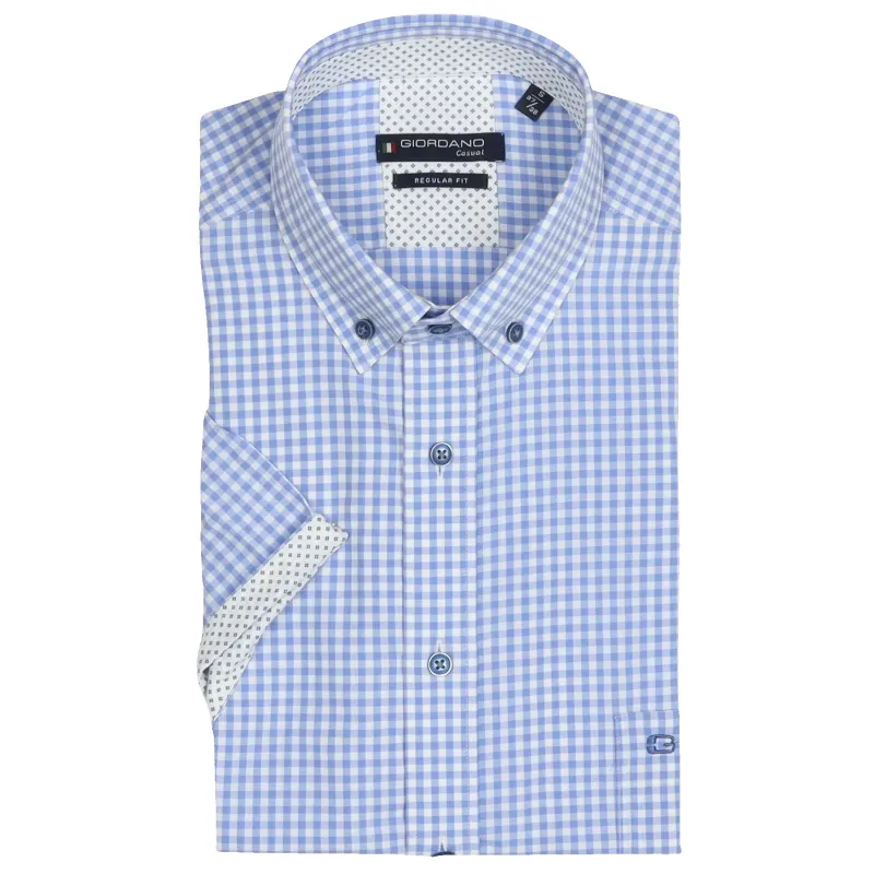 Giordano Short Sleeve Button Down Check Shirt sold by Coes