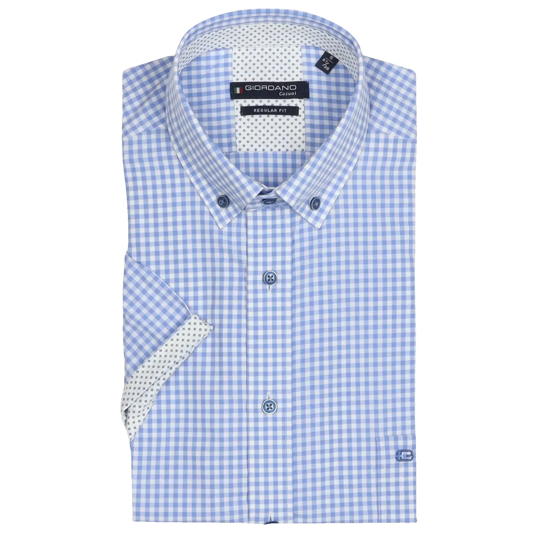 Giordano Short Sleeve Button Down Check Shirt sold by Coes