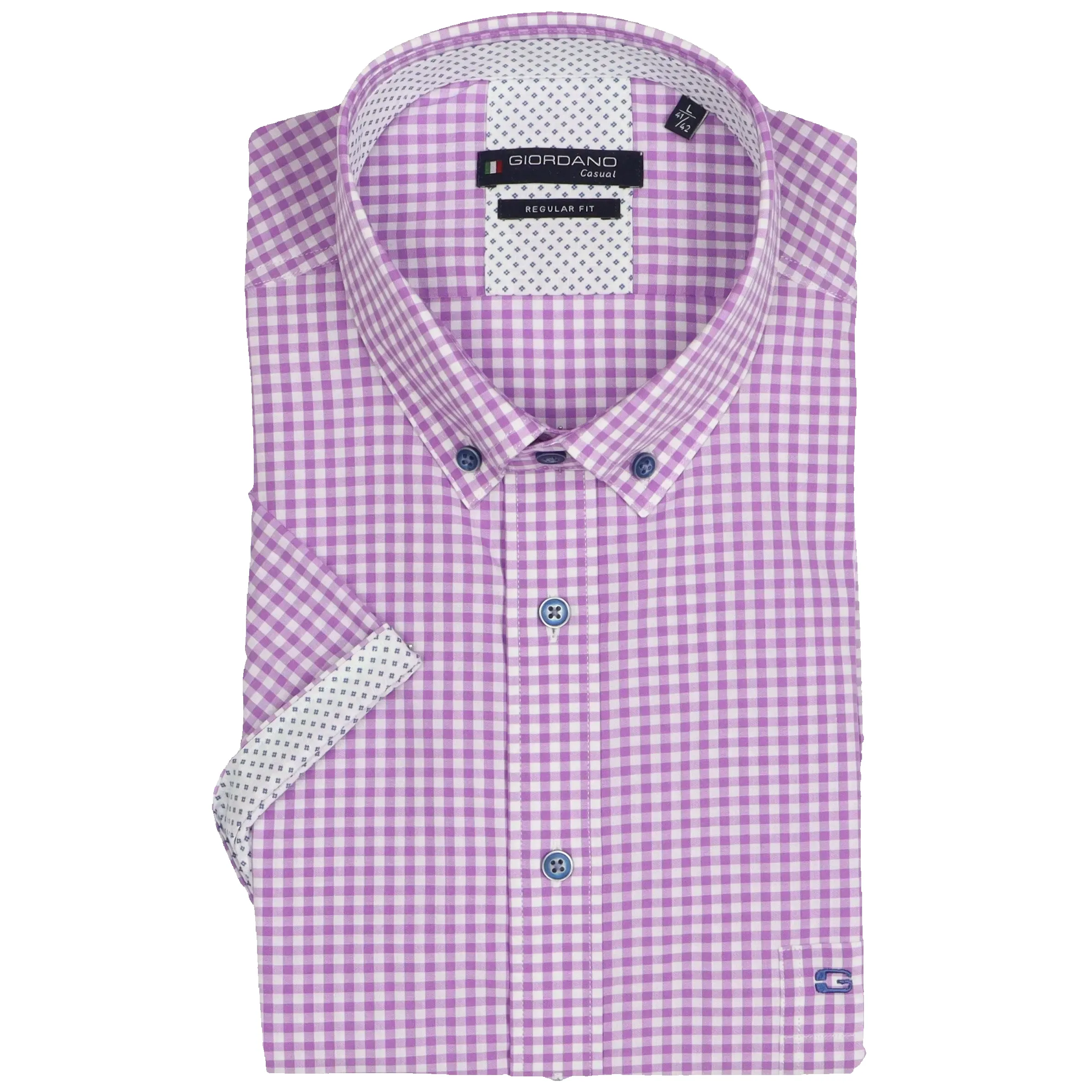 Giordano Short Sleeve Button Down Check Shirt sold by Coes product image thumbnail 4