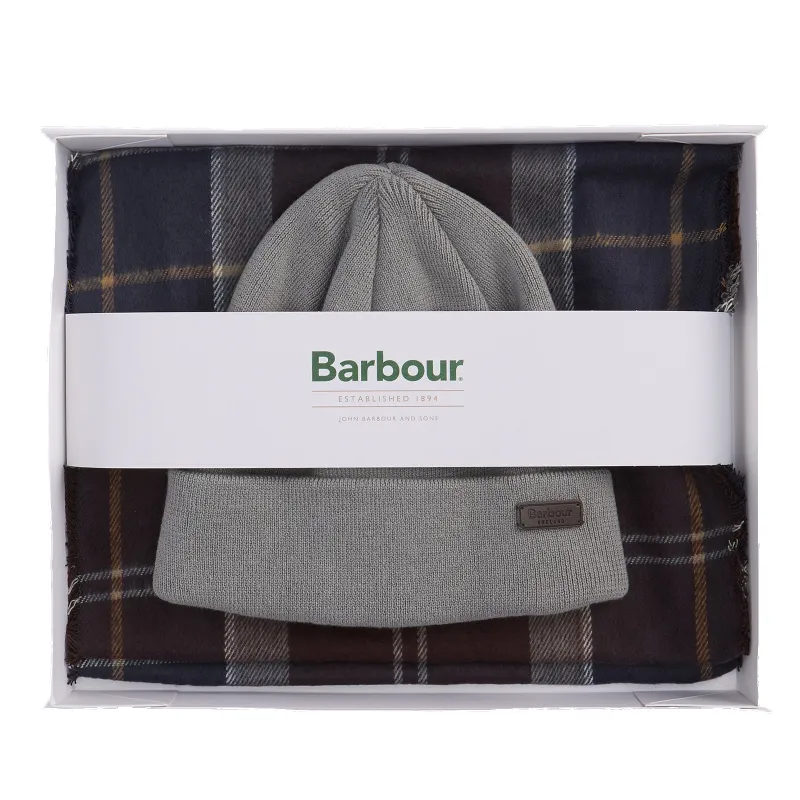 Barbour Swinton Beanie & Galingale Scarf Gift Set sold by Coes