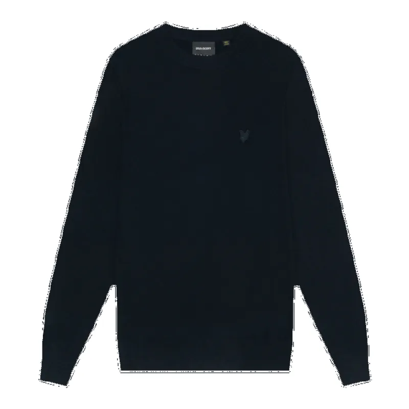 Lyle & Scott Tonal Eagle Lambswool Crew Neck Jumper sold by Coes