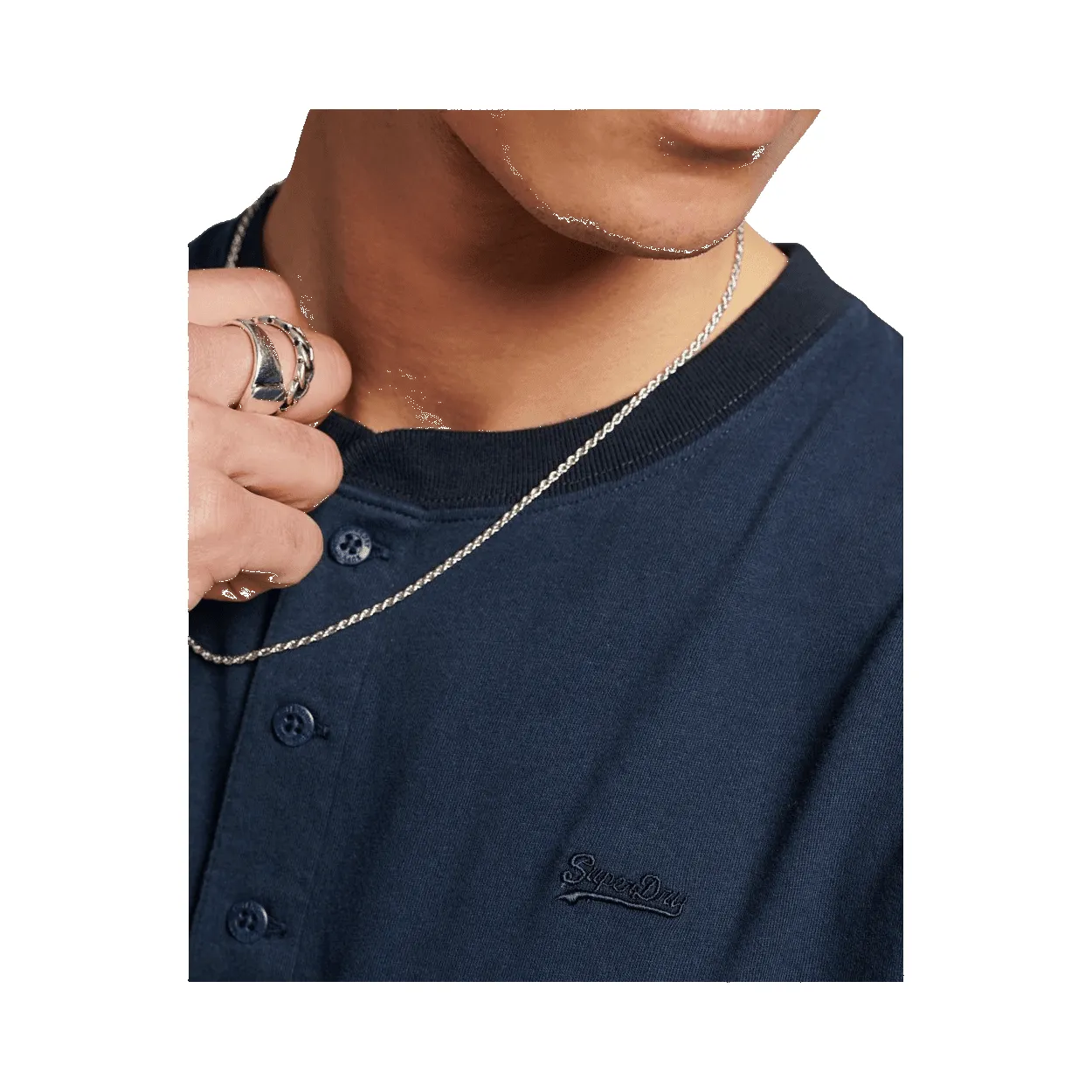 Superdry Organic Cotton Vintage Logo Emb Henley Top sold by Coes product image thumbnail 3