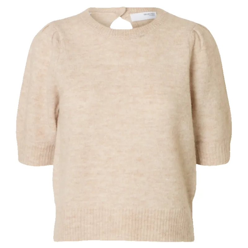 Selected Slflulu Ss Open Back Knit O-neck sold by Coes