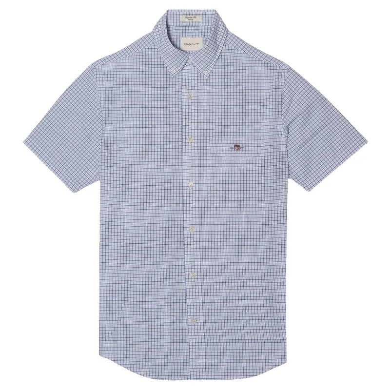 GANT Regular Classic Poplin Check Short Sleeve Shirt sold by Coes