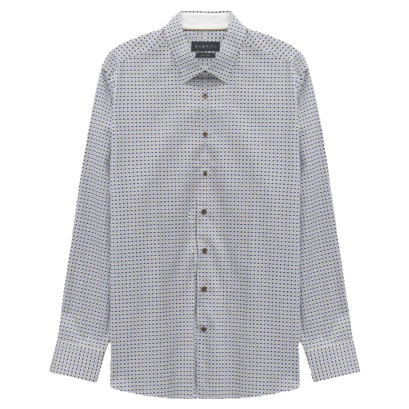Bugatti Geo Print Long Sleeve Shirt sold by Coes
