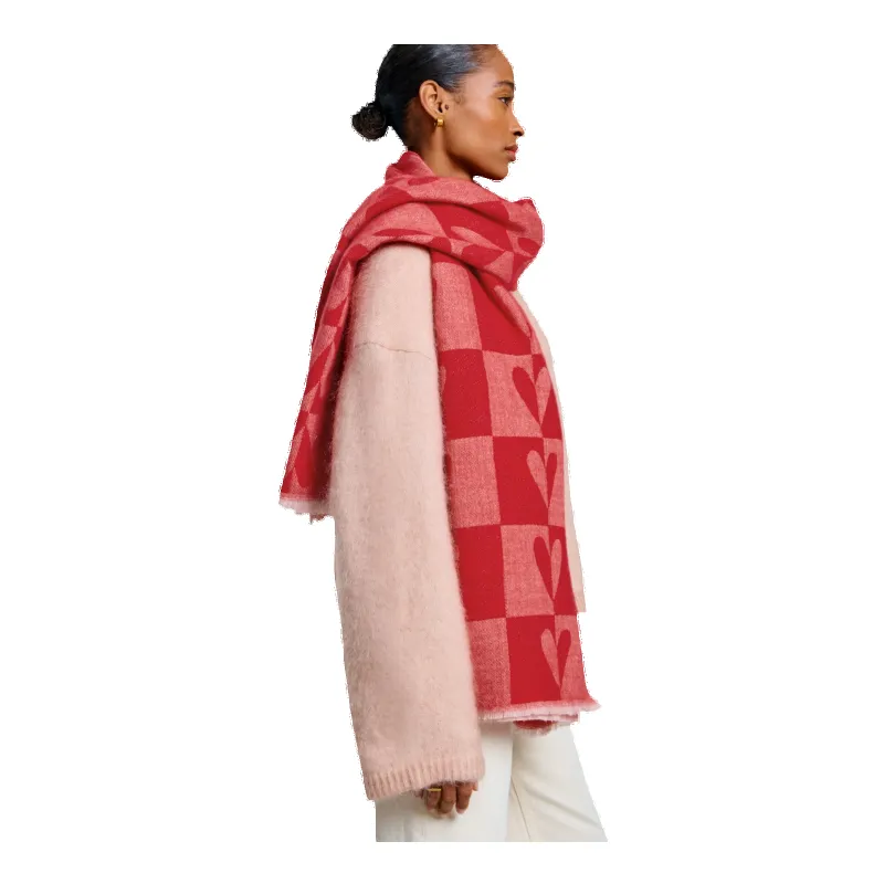 Katie Loxton Heart Printed Blanket Scarf sold by Coes
