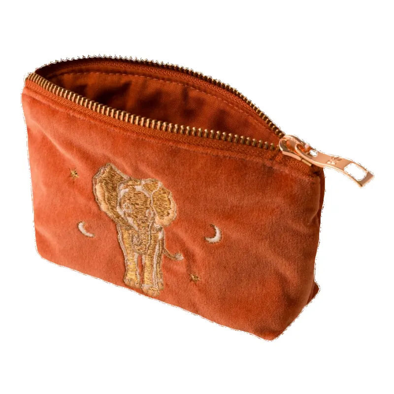 Elizabeth Scarlett Golden Elephants Velvet Coin Purse sold by Coes