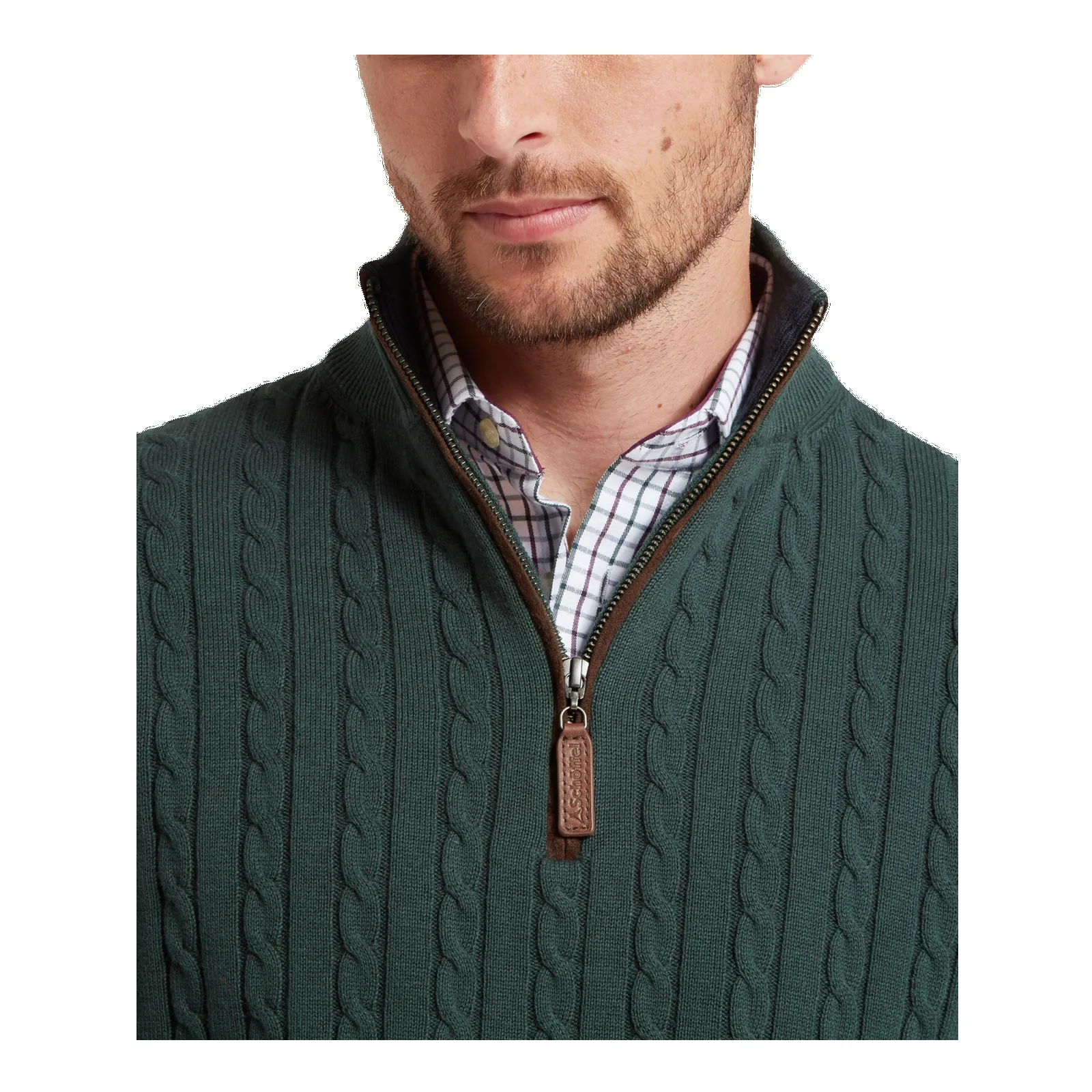 Schoffel Calton Cotton Cashmere Cable 1/4 Zip Jumper sold by Coes product image thumbnail 5