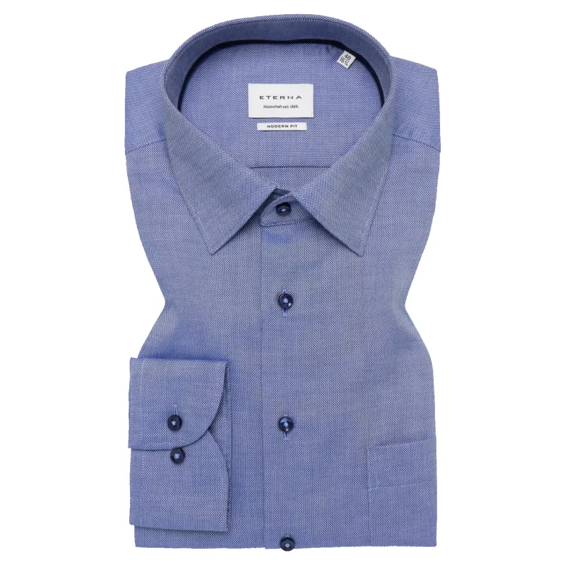 Eterna Modern Fit Textured Shirt made by Eterna