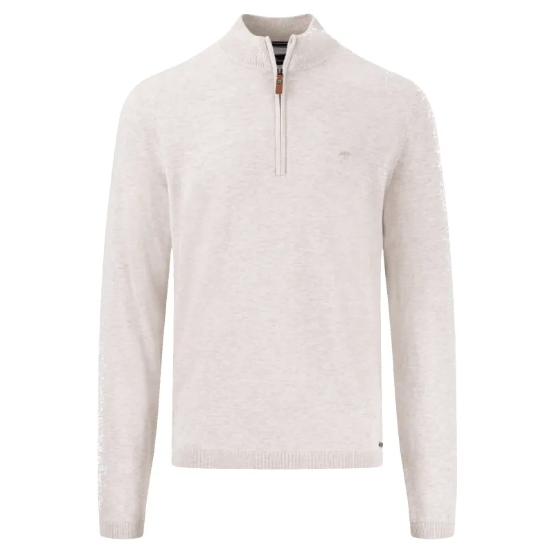 Fynch-Hatton Lightweight Cotton Troyer 1/4 Zip Sweater sold by Coes