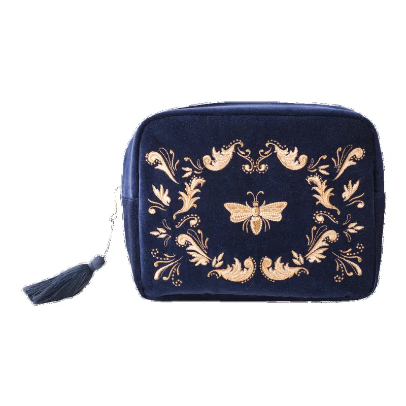 Elizabeth Scarlett Provencale Bee Velvet Wash Bag sold by Coes
