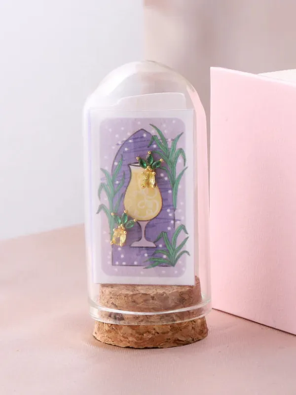 Attic Creations Crystal Pineapple Earrings Cocktail Menu sold by Coes