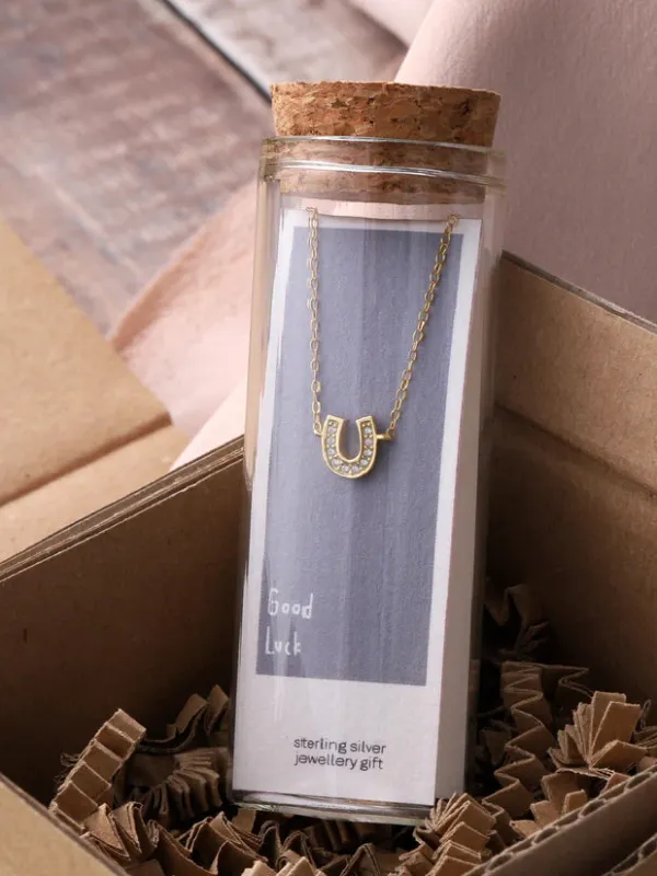 Attic Creations Good Luck Crystal Horseshoe Necklace sold by Coes
