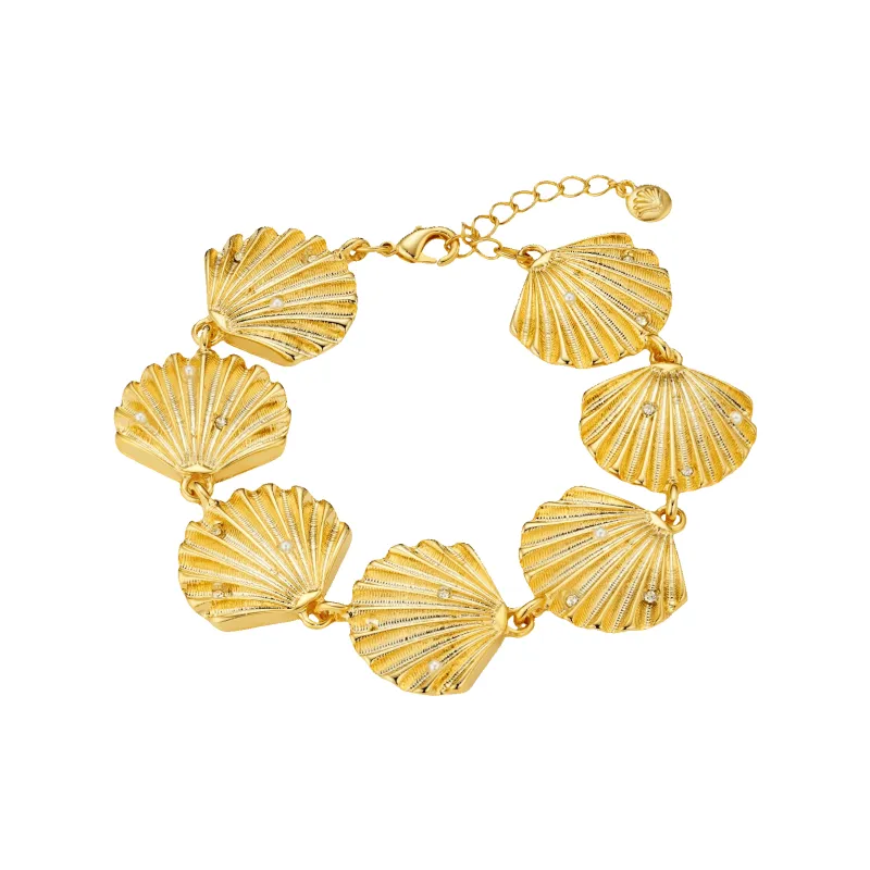Orelia Jewellery Statement Embellished Shell Bracelet made by Coes