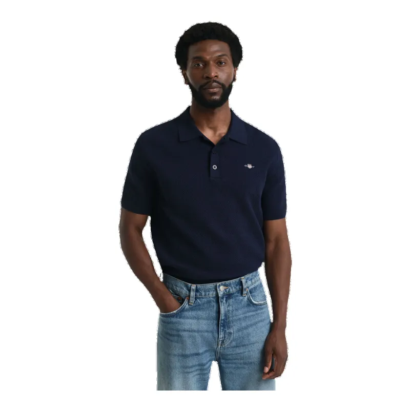 GANT Textured Cotton Short Sleeve Polo made by Gant
