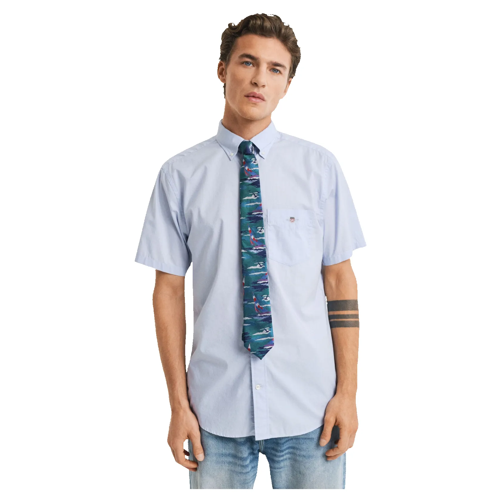 GANT Regular Classic Poplin Short Sleeve Shirt sold by Coes product image thumbnail 4