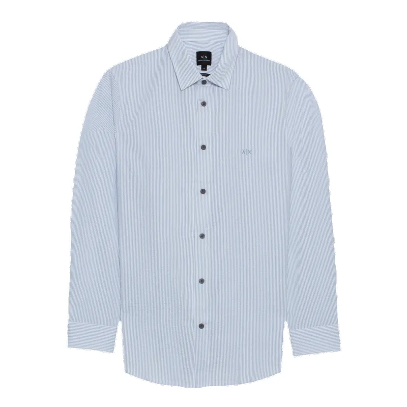 Armani Exchange Yarn Dyed Seersucker Shirt sold by Coes