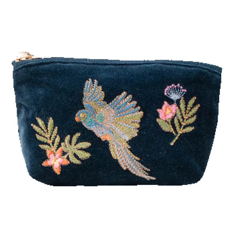 Elizabeth Scarlett Flying Parrots Velvet Coin Purse sold by Coes