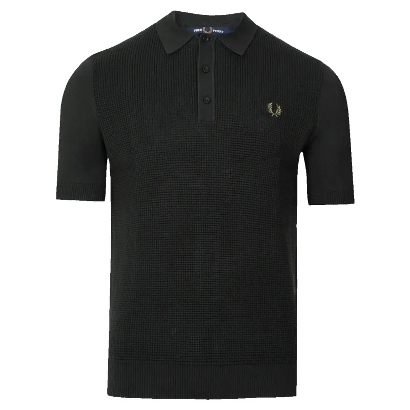 Fred Perry Waffle Stitch Waffle Polo Shirt sold by Coes