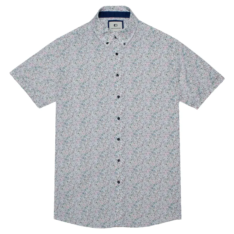 Giordano Short Sleeve Linen Look Bike Print Shirt sold by Coes