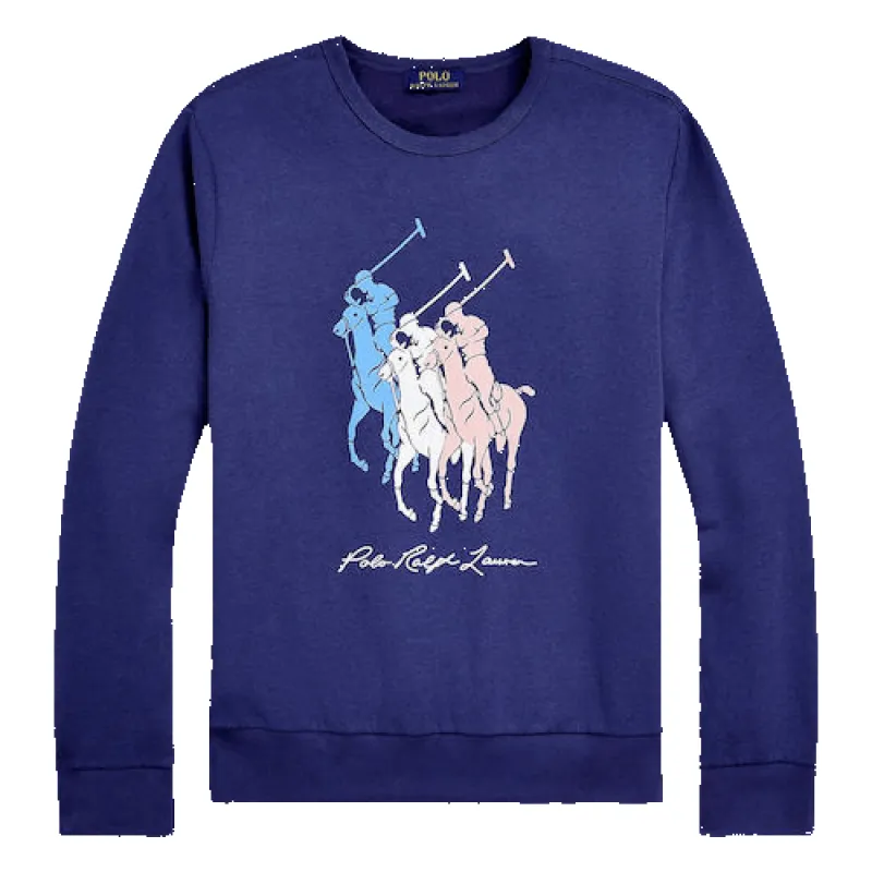 Polo Ralph Lauren Long Sleeve Sweatshirt with Tri-coloured Pony Motif sold by Coes