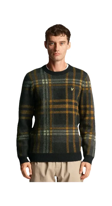 Lyle & Scott Tartan Crew Neck Knitted Jumper made by Lyle & Scott